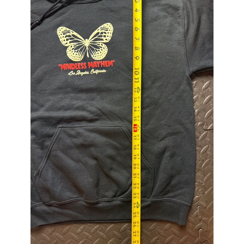 NovaMen Mindless Mayhem Butterfly Graphic Hoodie Black Medium Limited Edition - Picture 6 of 8